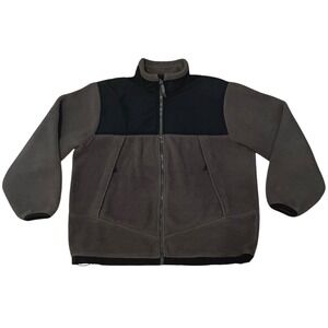 Lands‎ End Fleece Polartec Jacket Women's  Full Zip Sz XL (18-20) -Brown/Black
